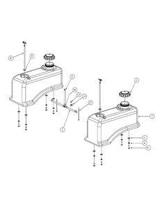 Fuel Tank Assembly Diagram and Parts List for M48-HN 53AB5E6V750-20-HP Cub Cadet Lawn Tractor